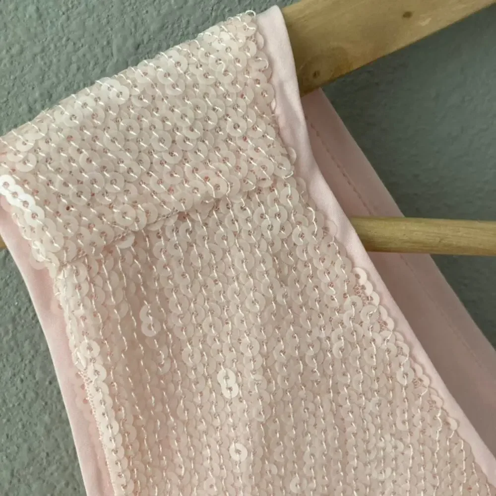 J. Crew NEW Sequin V Neck Shell Pink Medium